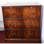 A reproduction, six drawer filing cabinet, height 106cm x width 103cm