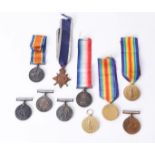 A family collection of Great War medals comprising a 14-15 Star, Great War Medal, Victory Medal