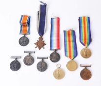 A family collection of Great War medals comprising a 14-15 Star, Great War Medal, Victory Medal