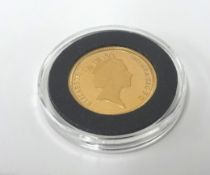 A QEII, proof, gold sovereign, 1985.