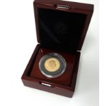 Royal Mint, QEII, proof, gold sovereign, 2015, boxed.