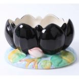 Clarice Cliff, Black Lilly centre piece (Newport Pottery) height 13cm.