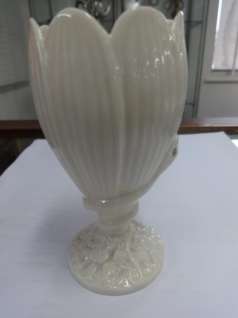 Belleek, small bud vase, black back stamp, three 19th Century porcelain figures and some modern - Image 7 of 7