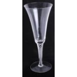 20th Century air twist wine glass, height 23cm.