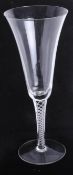 20th Century air twist wine glass, height 23cm.