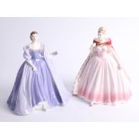 Two Coalport figures by David Emanuel. 'The Ambassador's Ball, Ella', and 'An Evening at The
