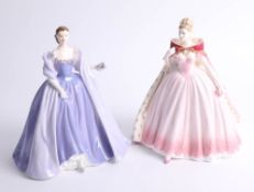 Two Coalport figures by David Emanuel. 'The Ambassador's Ball, Ella', and 'An Evening at The