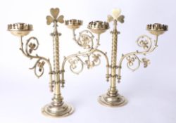 Pair of antique Ecclesiastical candle sticks.