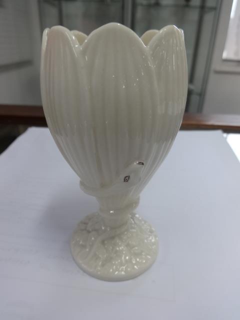 Belleek, small bud vase, black back stamp, three 19th Century porcelain figures and some modern - Image 4 of 7