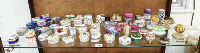 A collection of trinket boxes mainly Del Prado, Limoge, Raymond Everill, approx 60.