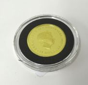 A Perth Mint Australian 2015 gold sovereign.