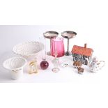 A large quantity of various ornaments, trinkets, and objects including anniversary clock (contents