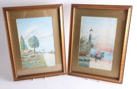 Two watercolours, signed Clozzi?