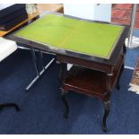 An early 20th century mahogany folding top card table.