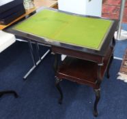 An early 20th century mahogany folding top card table.