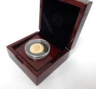 Royal Mint, QEII, proof, gold sovereign, 2015, boxed.