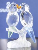 Swarovski Crystal, budgies (colour accents) Feathered Creatures Collection.
