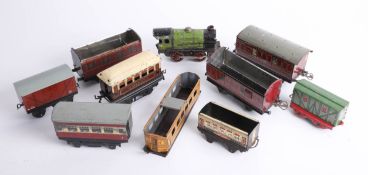 A large collection of early Hornby tinplate and clockwork O gauge model railway, various