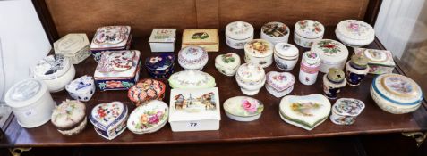A collection of trinket boxes including Vienna signed 'Boucher' etc, approx (30).