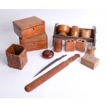 Collection of wood and treen objects.