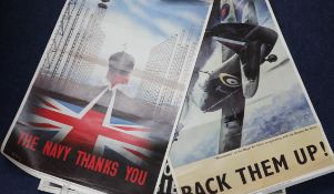 Four military posters, rolled and unframed, reproduced from the Public Records Office including 'The