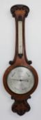 A walnut cased Banjo type J.L West barometer circa 1880/1890 (tube missing) 102cm long.