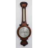 A walnut cased Banjo type J.L West barometer circa 1880/1890 (tube missing) 102cm long.