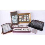 Battle of Waterloo chest set by Franklin Mint, collection of various Martins and other framed