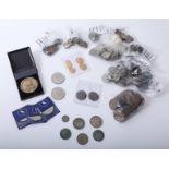 Collection of various general coins, old pennies, shillings, replica Roman coins etc.