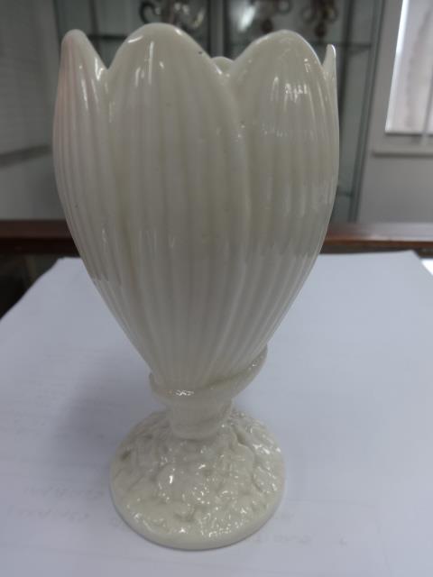 Belleek, small bud vase, black back stamp, three 19th Century porcelain figures and some modern - Image 6 of 7