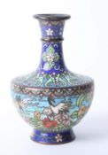 A cloisonné enamelled vase, height 16cm.