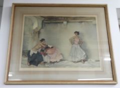 Sir William Russell Flint, a Frost and Reed print, pencil signed titled 'Casilda's White
