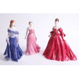 Three Royal Worcester figures, 'Midnight Encounter', 'Summer Ball', and 'Coronation Ball,