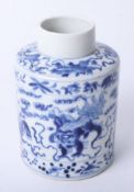 19th Century Chinese porcelain blue and white tea caddy four character marks underglaze, height 14.