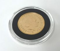 A QEII, proof, gold sovereign, 2014,