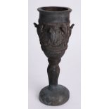 An African bronze goblet