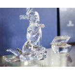 Swarovski Crystal, Mermaid with pearl in hand, boxed.