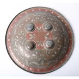 A Persian ornate shield, diameter 38cm.