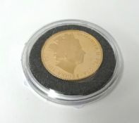 A QEII, proof, gold sovereign, 2016.