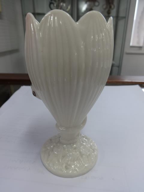 Belleek, small bud vase, black back stamp, three 19th Century porcelain figures and some modern - Image 5 of 7