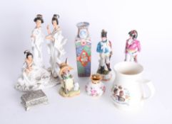 Collection of various modern porcelain military figures, ornamental ceramics and commemorative