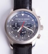 Porsche Design, a rare gents 18ct white gold Automatic Chronograph wristwatch, 100m, Porsche 5512,