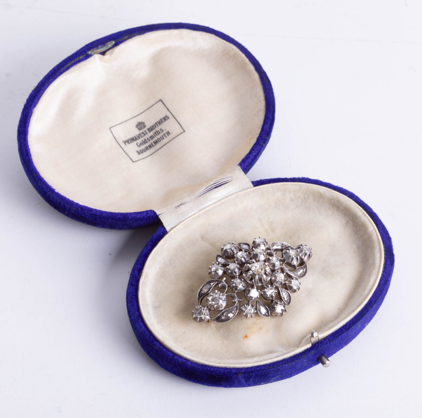 A Victorian diamond brooch, length 50mm, boxed. - Image 2 of 2