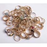 A quantity of various 9ct gold dress rings, approx 172.9g.