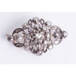 A Victorian diamond brooch, length 50mm, boxed.