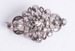 A Victorian diamond brooch, length 50mm, boxed.