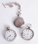Three silver pocket watches including Kendall & Dent (3).