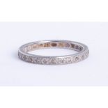 A diamond set eternity ring, size G.