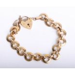 A 9ct padlock bracelet, approx 22.80g.