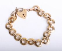 A 9ct padlock bracelet, approx 22.80g.